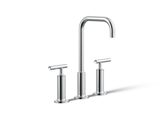KOHLER K-14408-4-CP Purist Widespread bathroom sink faucet with Lever handles, 1.2 gpm - Polished Chrome
