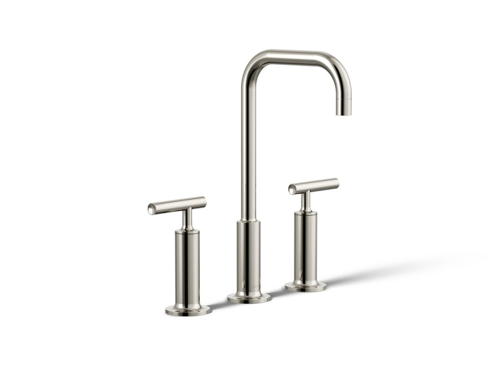 KOHLER K-14408-4-SN Purist Widespread Bathroom Sink Faucet With Lever Handles, 1.2 Gpm - Vibrant Polished Nickel