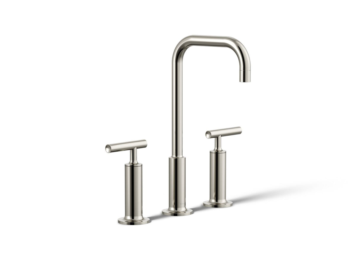 KOHLER K-14408-4-SN Purist Widespread Bathroom Sink Faucet With Lever Handles, 1.2 Gpm - Vibrant Polished Nickel