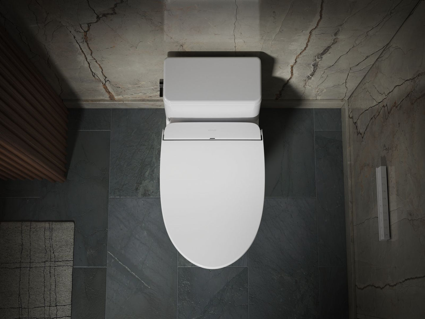 KOHLER K-30804-0 PureWash E880 Round-front bidet toilet seat with remote control - White