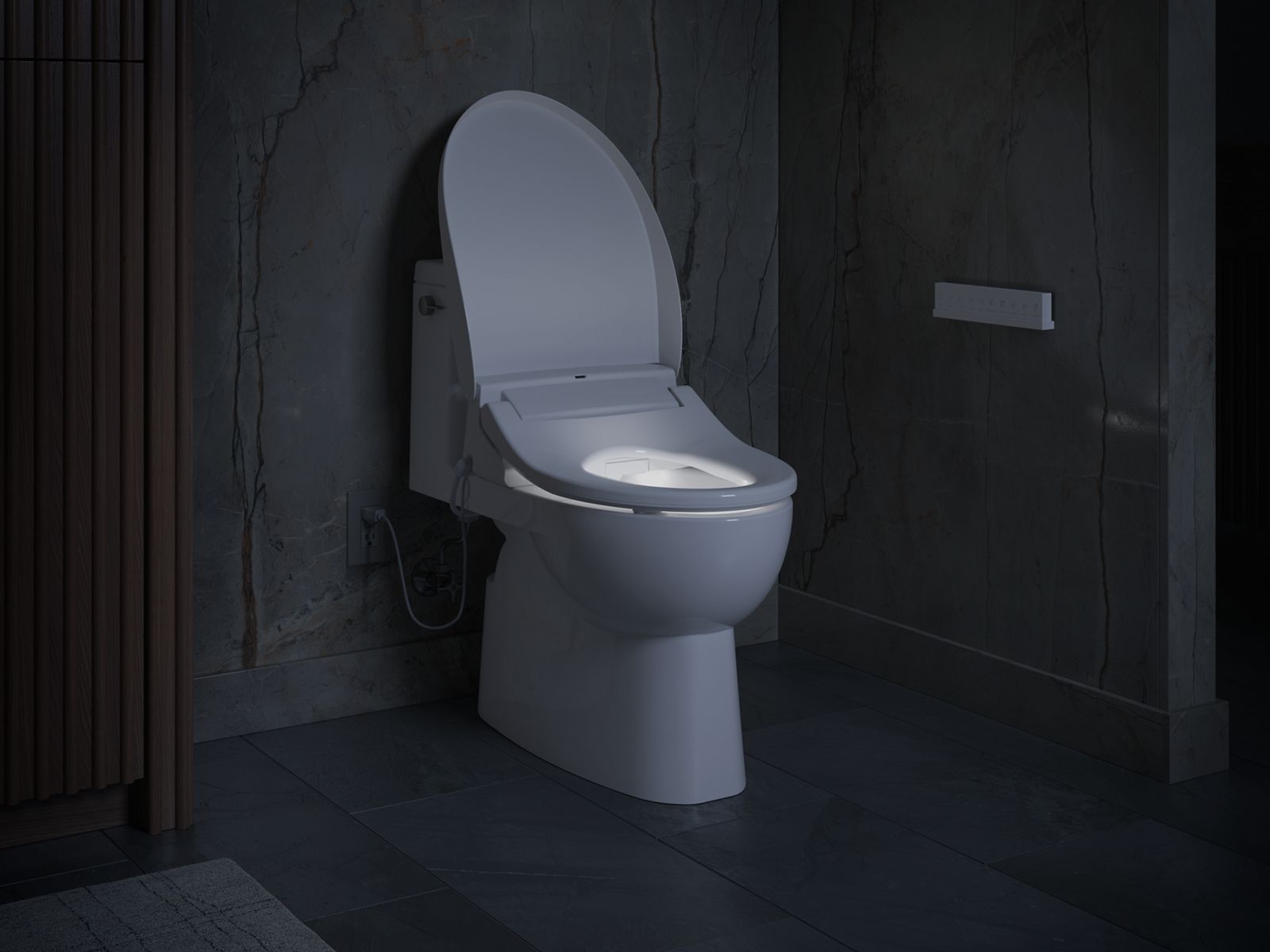 KOHLER K-30805-0 Purewash E880 Elongated Bidet Toilet Seat With Remote Control - White