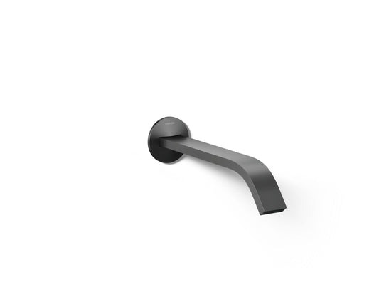 KOHLER K-T23888-BL Components Wall-Mount Bathroom Sink Faucet Spout With Ribbon Design, 1.2 Gpm In Matte Black