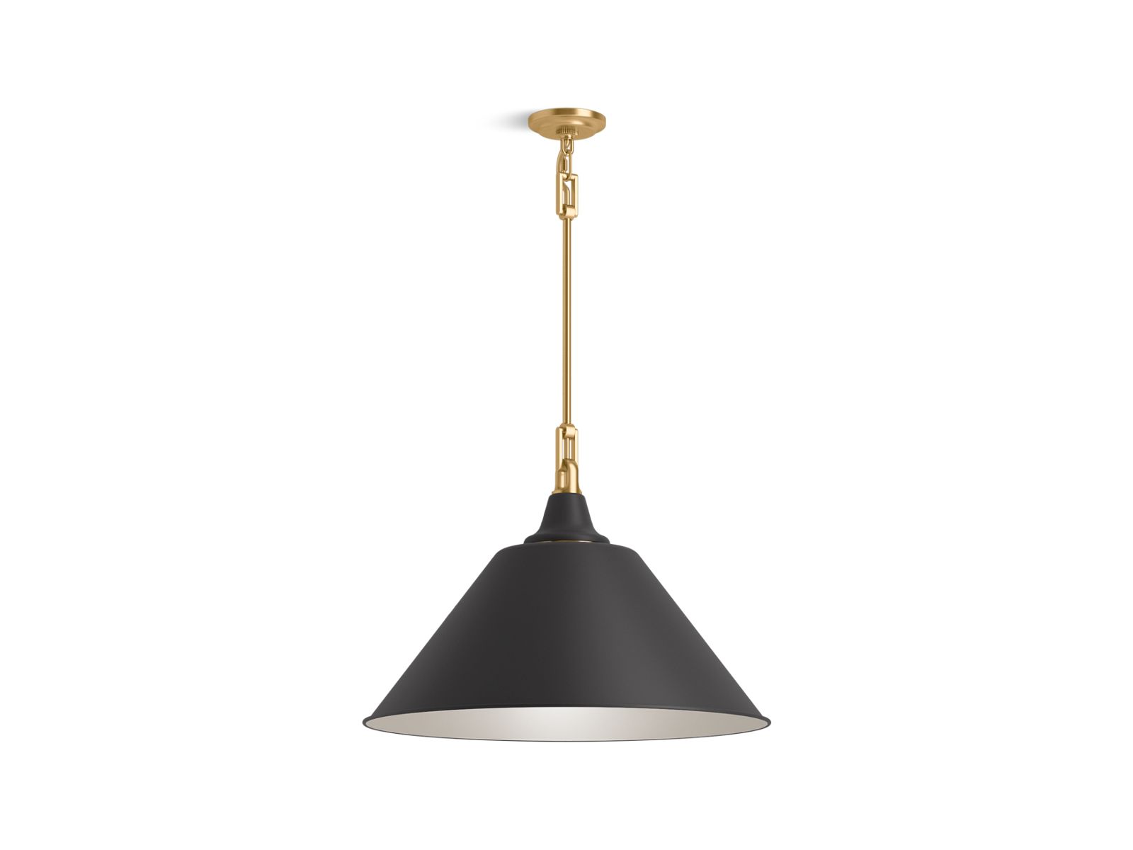 KOHLER K-42203-PE01-BML Varla 24" Pendant - Black With Brass Trim