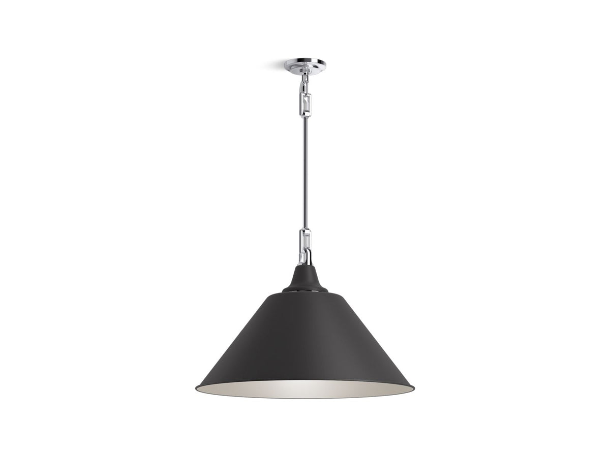 KOHLER K-42203-PE01-CBL Varla 24" Pendant - Polished Chrome/Matte Black