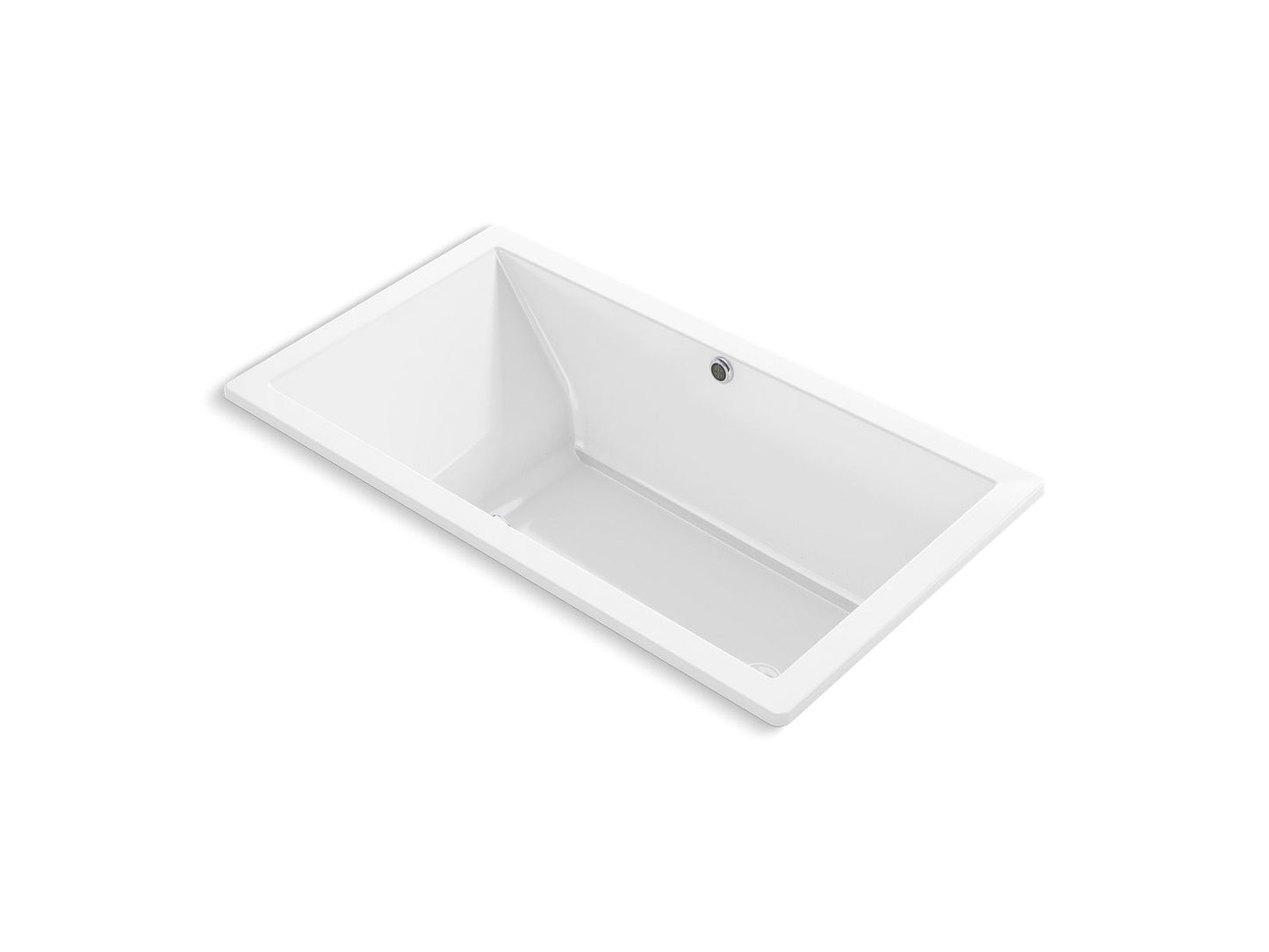 KOHLER K-1173-GHW-0 Underscore 66" X 36" Drop-In Heated Bubblemassage Air Bath In White