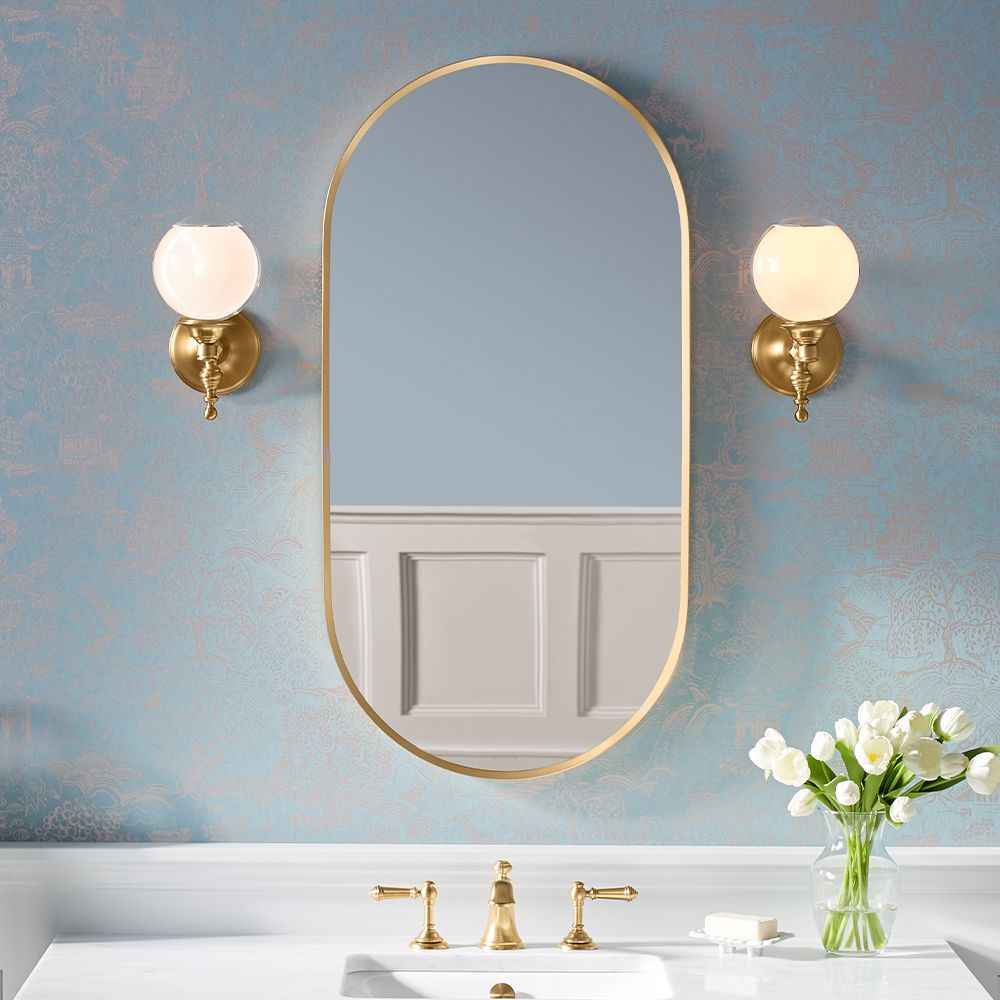 KOHLER K-26051-BGL Essential 20" X 40" Capsule Framed Mirror In Moderne Brushed Gold