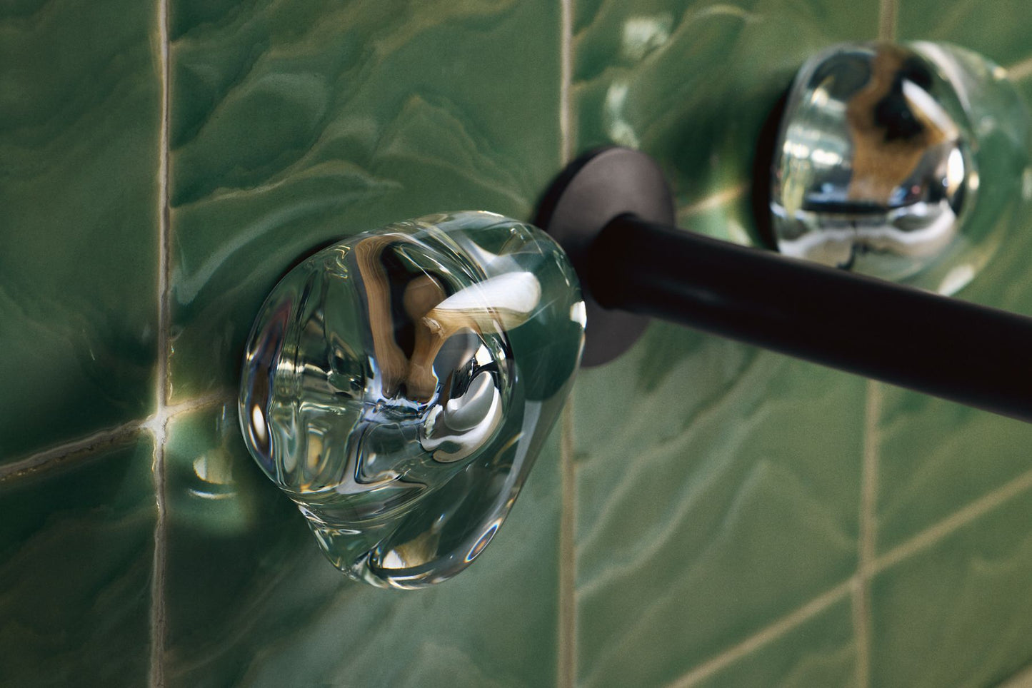 KOHLER K-T77981-CLG-BL Landshapes by Daniel Arsham Wall-mount bathroom sink faucet handle trim - Matte Black