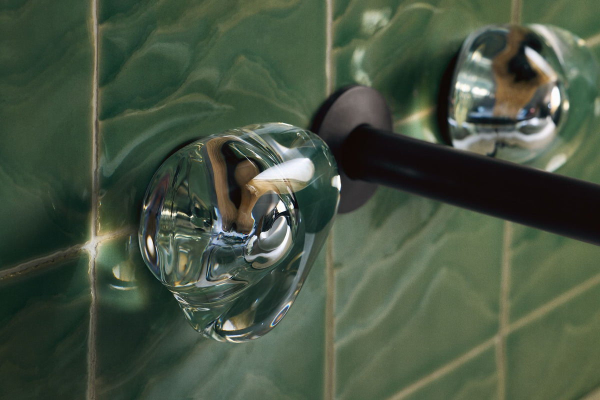KOHLER K-T77981-CLG-2MB Landshapes By Daniel Arsham Wall-Mount Bathroom Sink Faucet Handle Trim - Vibrant Brushed Moderne Brass