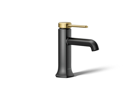 KOHLER K-27000-4-BMB Occasion Single-Handle Bathroom Sink Faucet, 1.2 Gpm In Matte Black with Moderne Brass