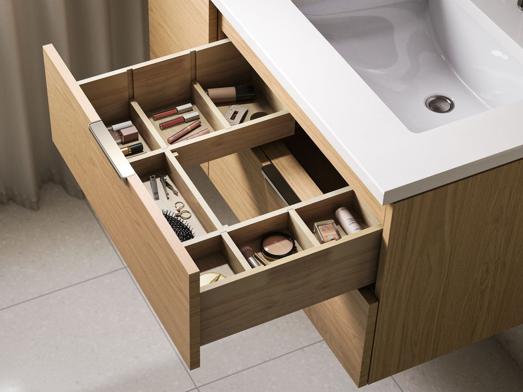 KOHLER K-34654-0 Maxstow 30" Wall-Hung Bathroom Vanity Cabinet With Sink And Quartz Top - White