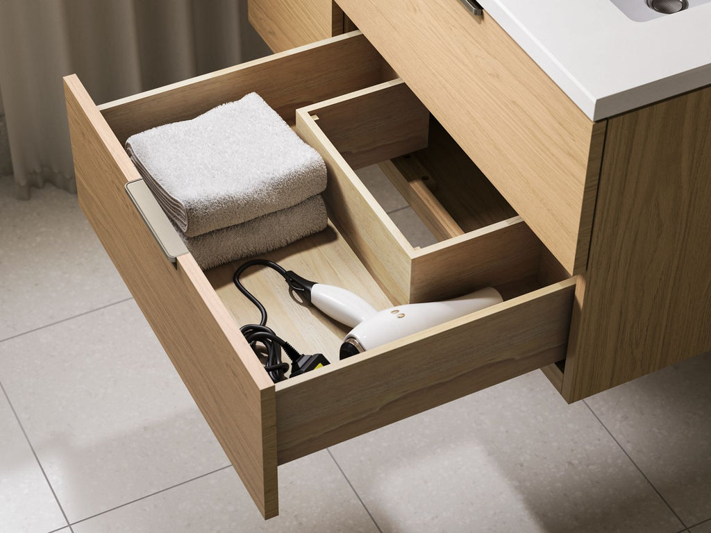 KOHLER K-34654-0 Maxstow 30" Wall-Hung Bathroom Vanity Cabinet With Sink And Quartz Top - White
