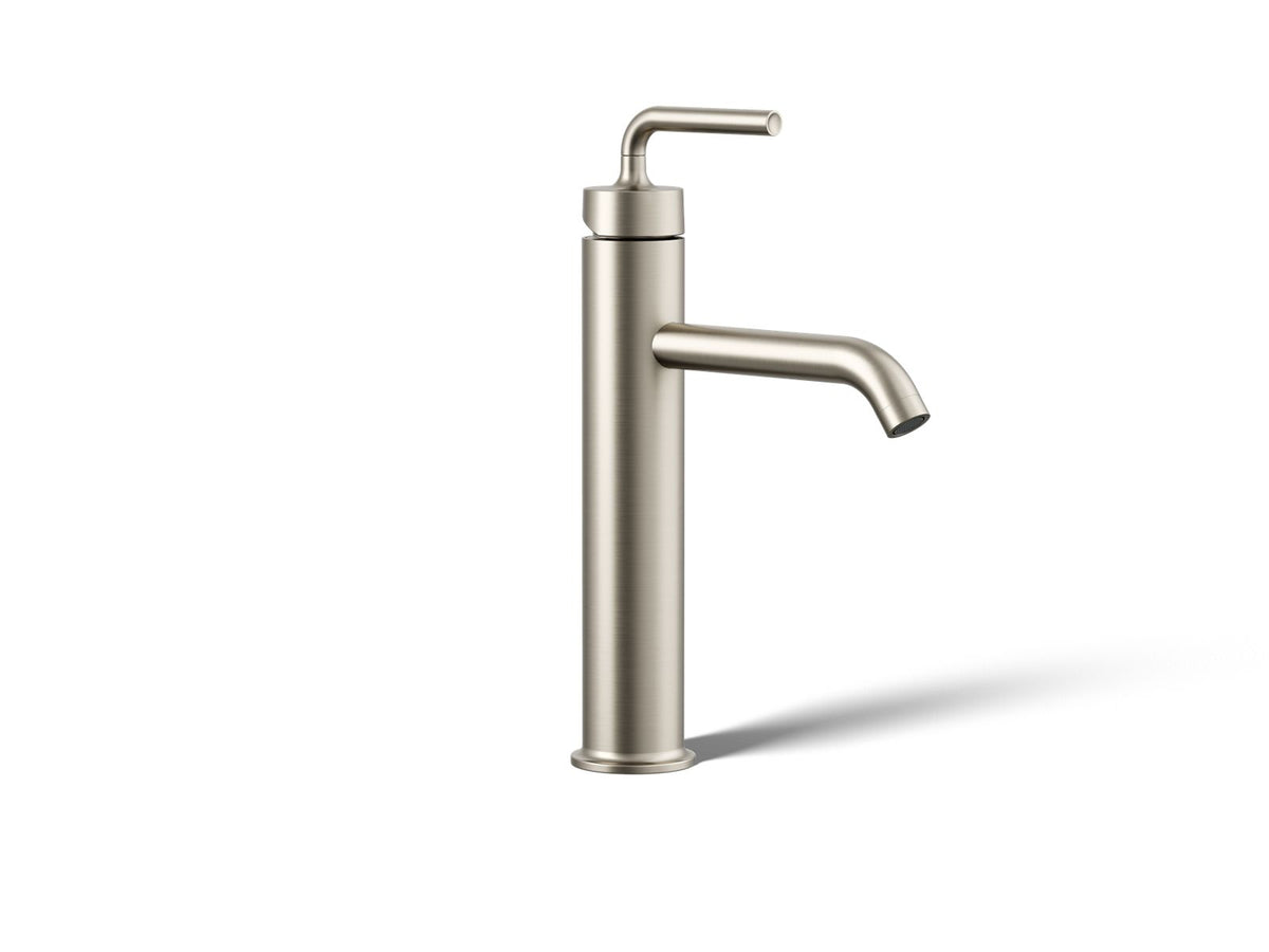 KOHLER K-14404-4A-BN Purist Tall Single-Handle Bathroom Sink Faucet With Lever Handle, 1.2 Gpm - Vibrant Brushed Nickel