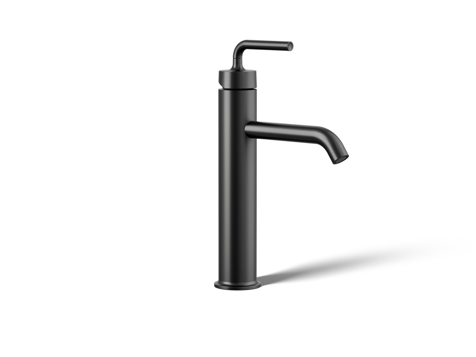 KOHLER K-14404-4A-BL Purist Tall Single-Handle Bathroom Sink Faucet With Lever Handle, 1.2 Gpm - Matte Black
