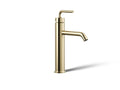 KOHLER K-14404-4A-AF Purist Tall Single-Handle Bathroom Sink Faucet With Lever Handle, 1.2 Gpm - Vibrant French Gold