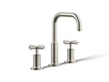 KOHLER K-14406-3-SN Purist Widespread Bathroom Sink Faucet With Cross Handles, 1.2 Gpm - Vibrant Polished Nickel