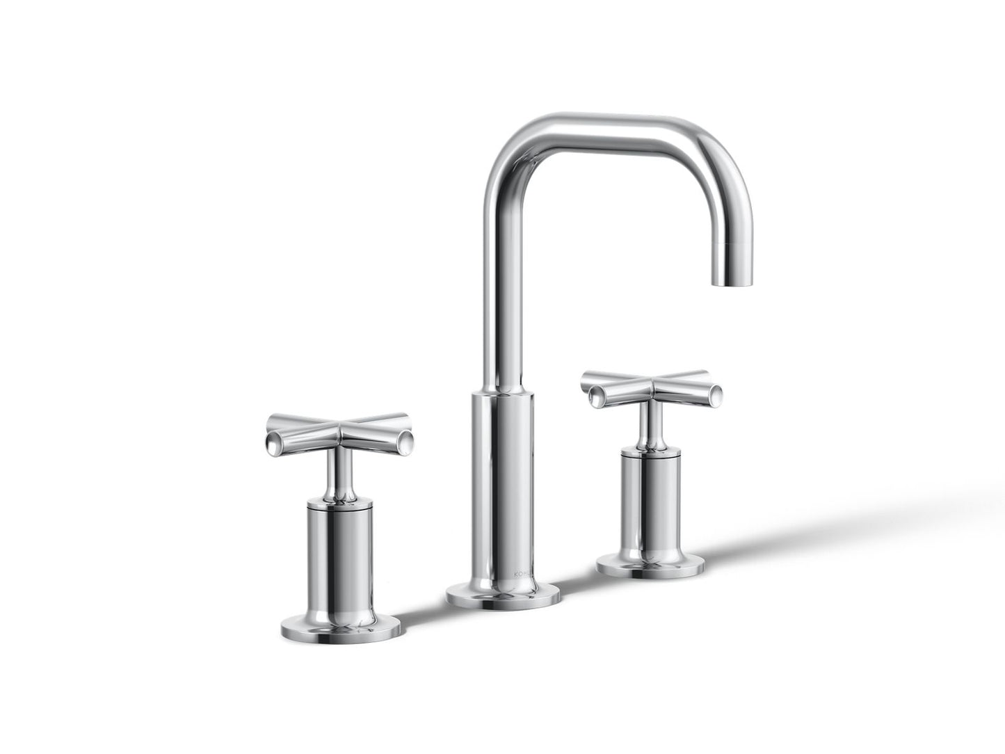 KOHLER K-14406-3-CP Purist Widespread bathroom sink faucet with Cross handles, 1.2 gpm - Polished Chrome