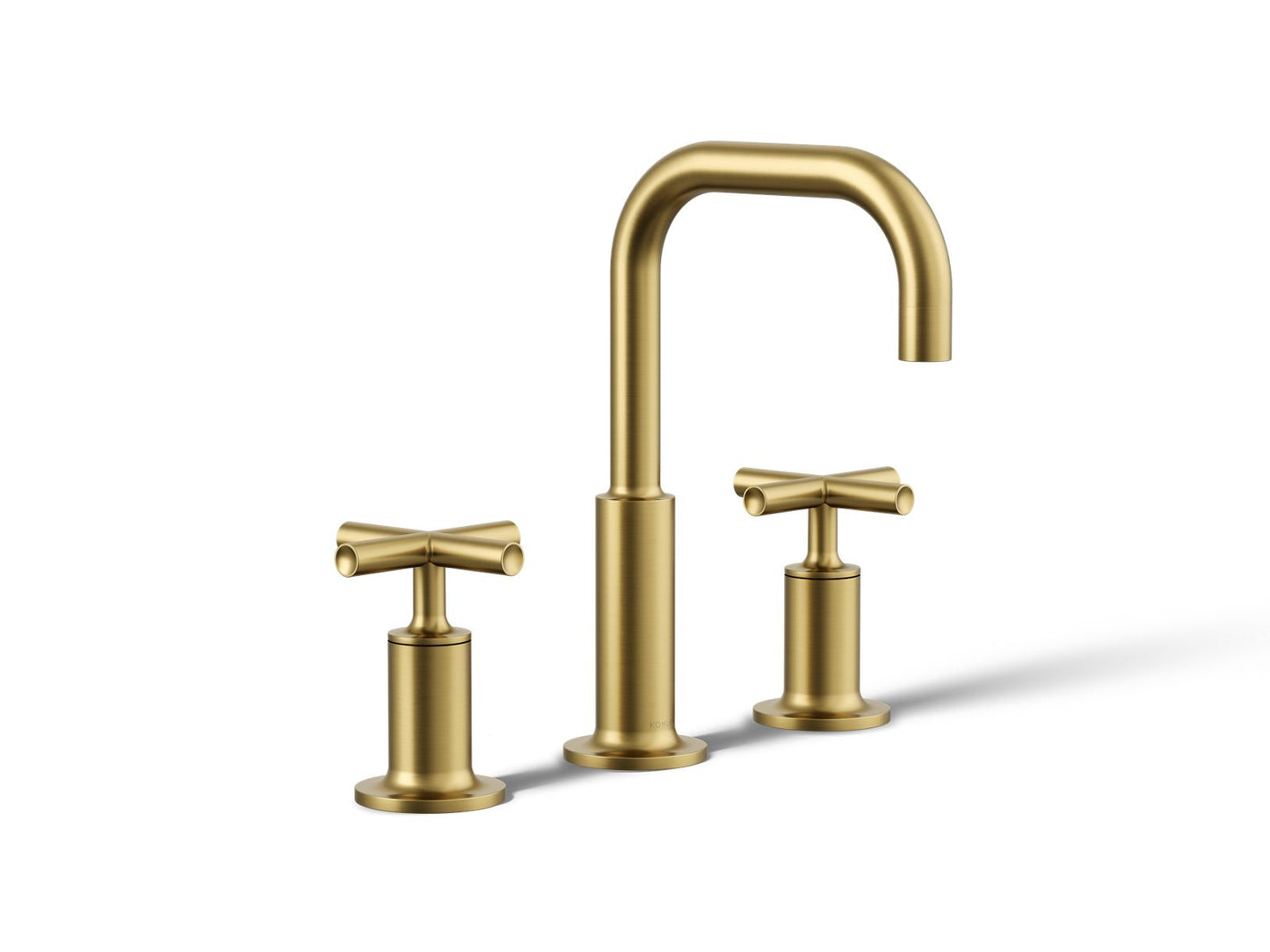 KOHLER K-14406-3-2MB Purist Widespread Bathroom Sink Faucet With Cross Handles, 1.2 Gpm In Vibrant Brushed Moderne Brass