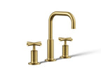KOHLER K-14406-3-2MB Purist Widespread Bathroom Sink Faucet With Cross Handles, 1.2 Gpm - Vibrant Brushed Moderne Brass