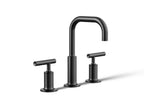 KOHLER K-14406-4-BL Purist Widespread Bathroom Sink Faucet With Lever Handles, 1.2 Gpm - Matte Black