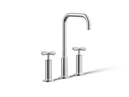 KOHLER K-14408-3-CP Purist Widespread bathroom sink faucet with Cross handles, 1.2 gpm - Polished Chrome
