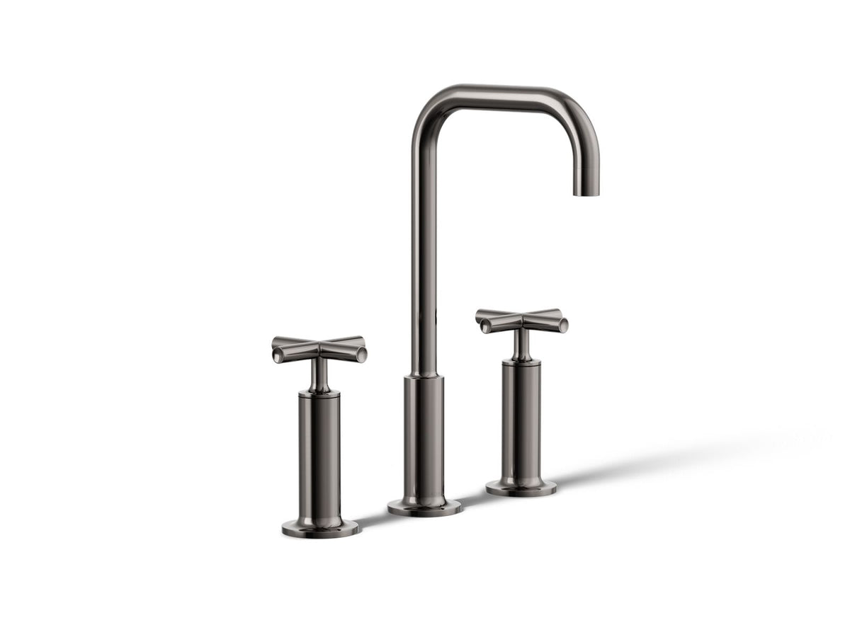 KOHLER K-14408-3-TT Purist Widespread Bathroom Sink Faucet With Cross Handles, 1.2 Gpm - Vibrant Titanium