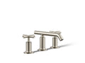 KOHLER K-14410-3-BN Purist Widespread Bathroom Sink Faucet With Cross Handles, 1.2 Gpm - Vibrant Brushed Nickel