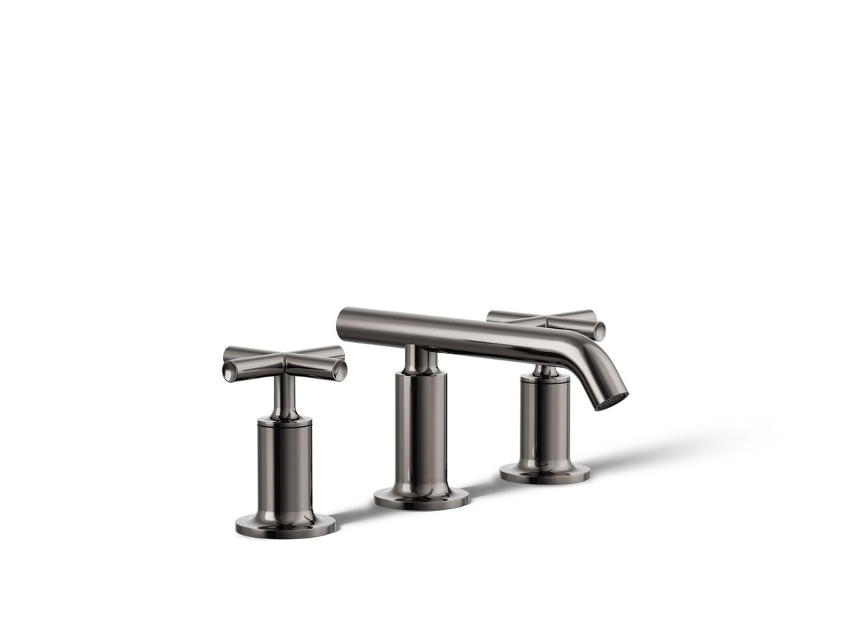 KOHLER K-14410-3-TT Purist Widespread Bathroom Sink Faucet With Cross Handles, 1.2 Gpm - Vibrant Titanium