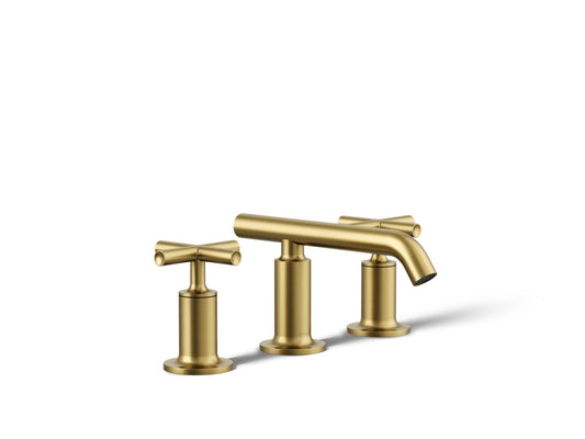 KOHLER K-14410-3-2MB Purist Widespread Bathroom Sink Faucet With Cross Handles, 1.2 Gpm In Vibrant Brushed Moderne Brass