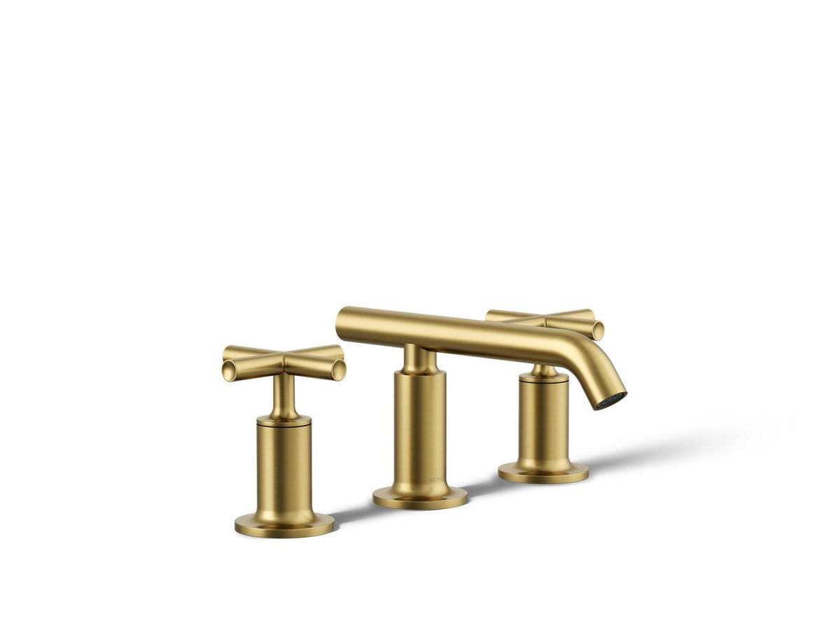 KOHLER K-14410-3-2MB Purist Widespread Bathroom Sink Faucet With Cross Handles, 1.2 Gpm - Vibrant Brushed Moderne Brass
