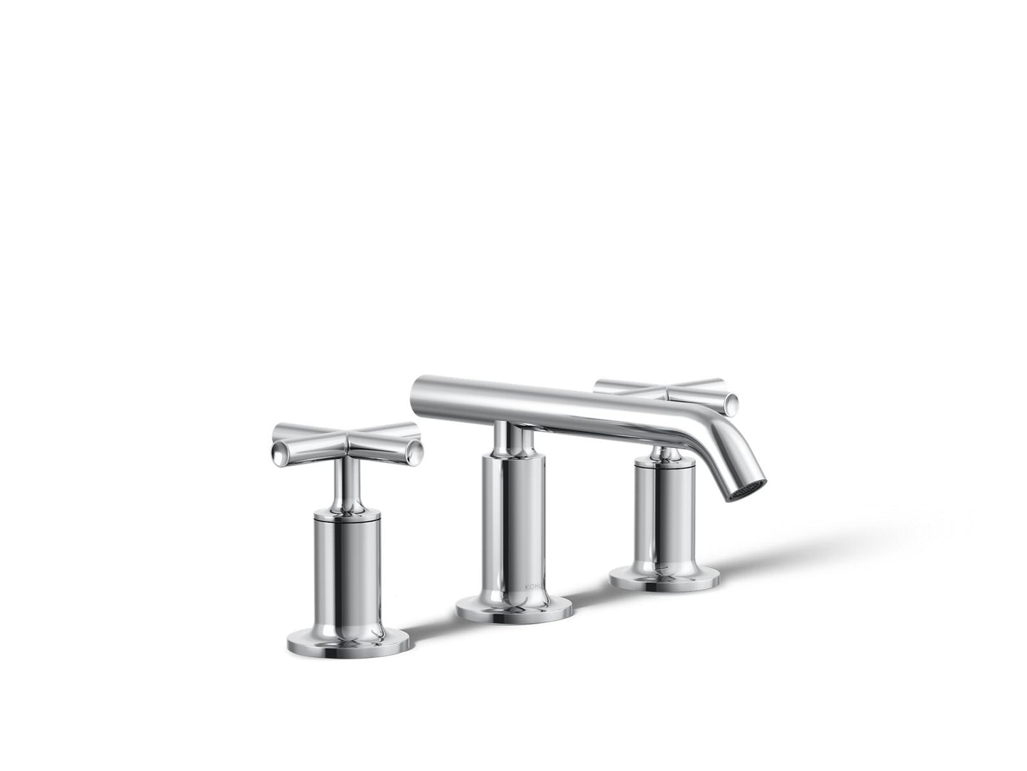 KOHLER K-14410-3-CP Purist Widespread bathroom sink faucet with Cross handles, 1.2 gpm - Polished Chrome