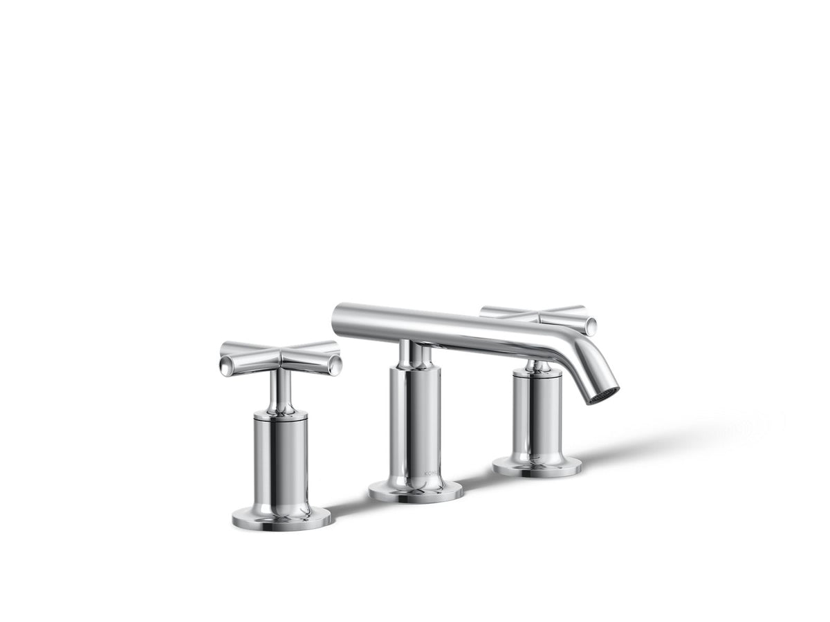 KOHLER K-14410-3-CP Purist Widespread Bathroom Sink Faucet With Cross Handles, 1.2 Gpm - Polished Chrome