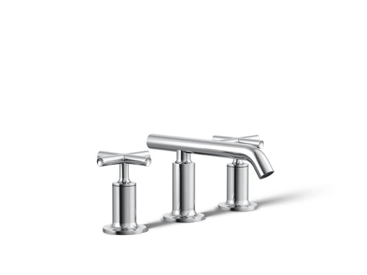 KOHLER K-14410-3-CP Purist Widespread bathroom sink faucet with Cross handles, 1.2 gpm - Polished Chrome