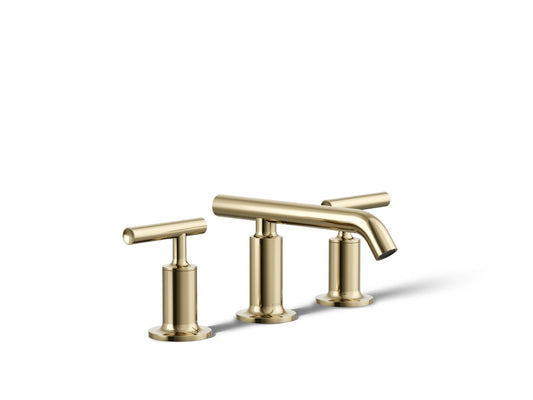 KOHLER K-14410-4-AF Purist Widespread Bathroom Sink Faucet With Lever Handles, 1.2 Gpm In Vibrant French Gold