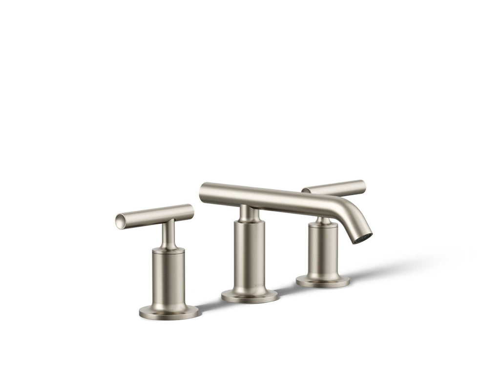 KOHLER K-14410-4-BN Purist Widespread Bathroom Sink Faucet With Lever Handles, 1.2 Gpm - Vibrant Brushed Nickel