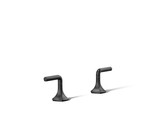 KOHLER K-27010-4-BL Occasion Lever Bathroom Sink Faucet Handles In Matte Black