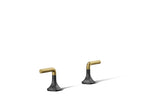 KOHLER K-27010-4-BMB Occasion Lever Bathroom Sink Faucet Handles - Matte Black With Brushed Moderne Brass