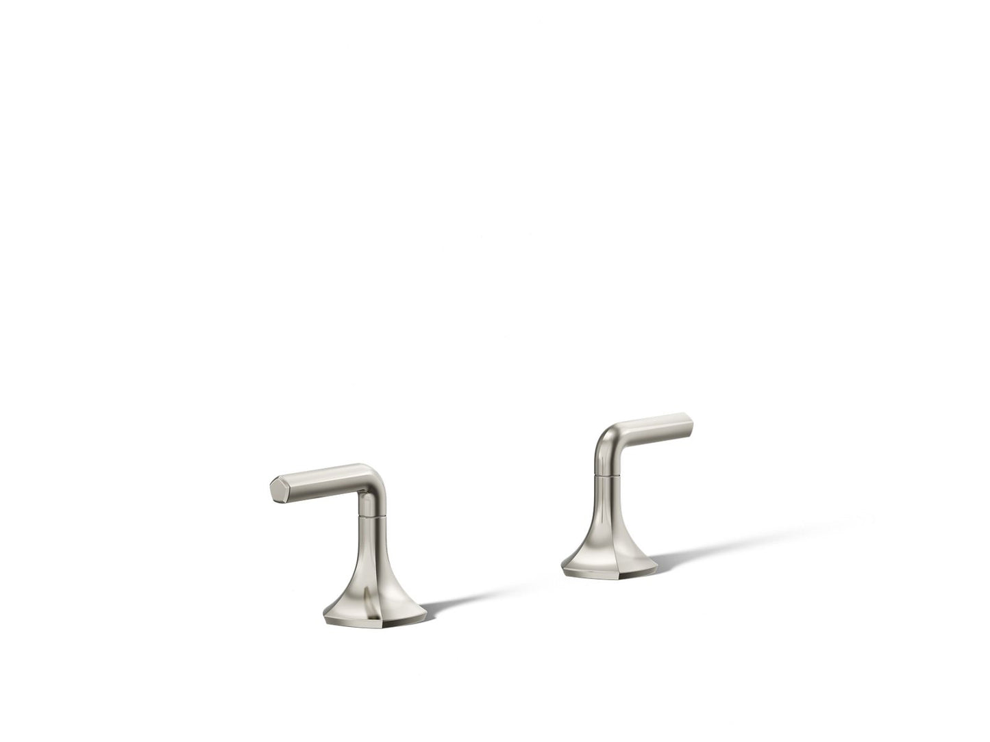 KOHLER K-27010-4-SN Occasion Lever Bathroom Sink Faucet Handles In Vibrant Polished Nickel