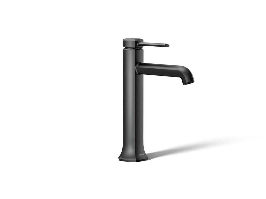 KOHLER K-27003-4-BL Occasion Tall Single-Handle Bathroom Sink Faucet, 1.2 Gpm - Matte Black