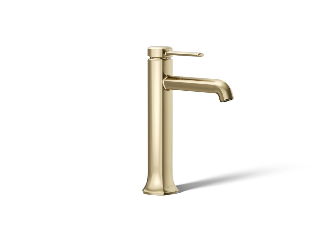 KOHLER K-27003-4-AF Occasion Tall Single-Handle Bathroom Sink Faucet, 1.2 Gpm - Vibrant French Gold