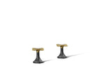 KOHLER K-27010-3-BMB Occasion Cross Bathroom Sink Faucet Handles - Matte Black With Brushed Moderne Brass