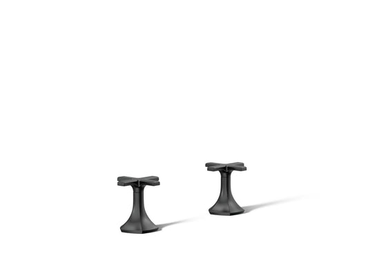 KOHLER K-27010-3-BL Occasion Cross Bathroom Sink Faucet Handles In Matte Black