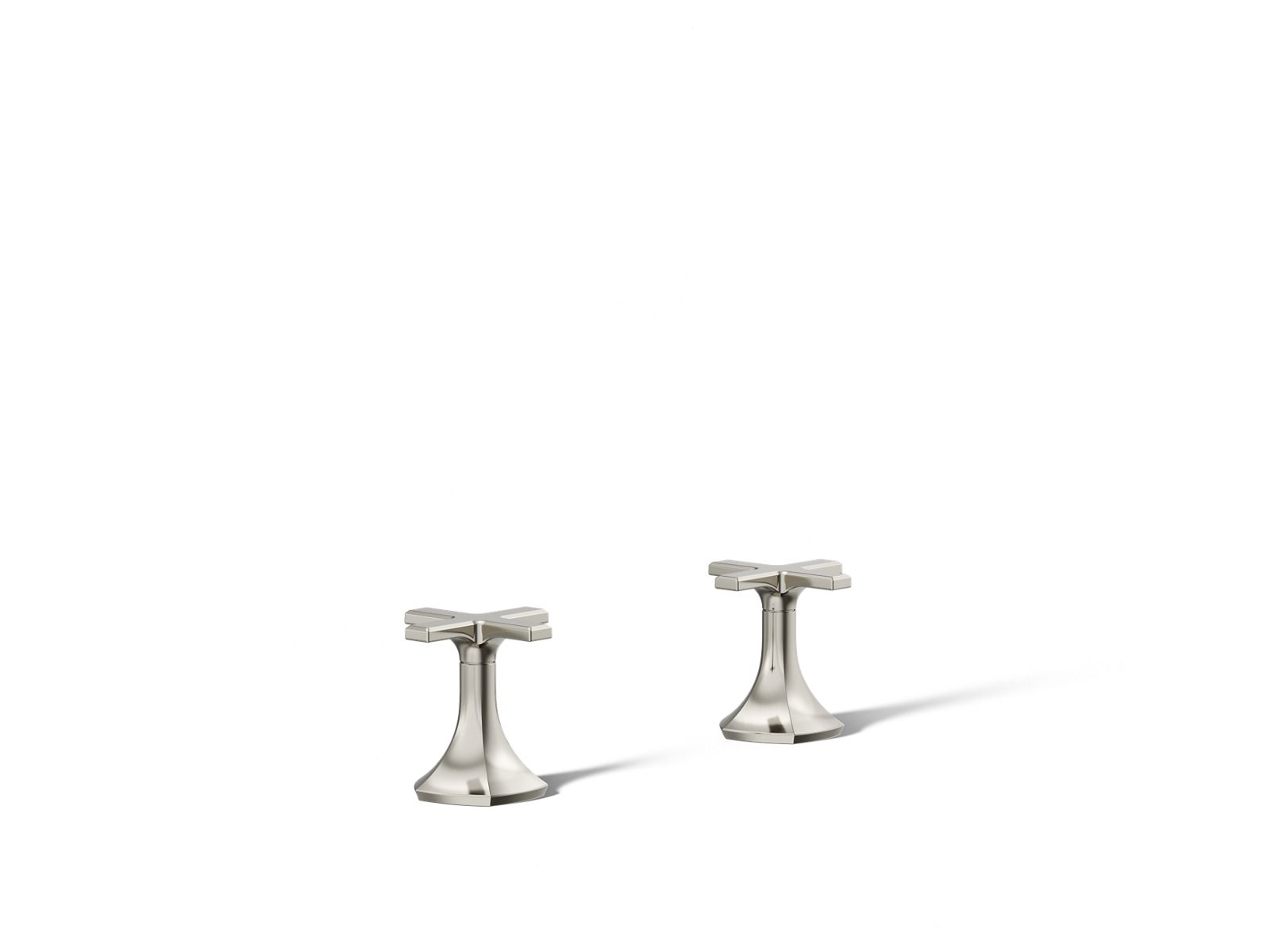 KOHLER K-27010-3-SN Occasion Cross Bathroom Sink Faucet Handles - Vibrant Polished Nickel