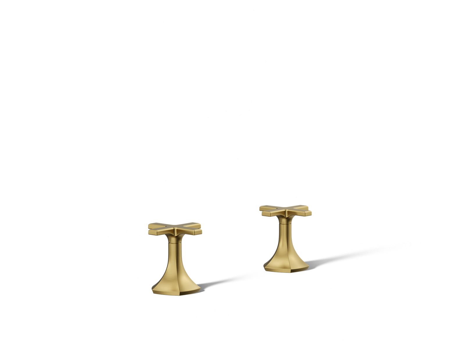 KOHLER K-27010-3-2MB Occasion Cross Bathroom Sink Faucet Handles - Vibrant Brushed Moderne Brass