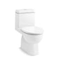 KOHLER K-3983-S-0 Reach One-Piece Compact Elongated Toilet With Skirted Trapway, Dual-Flush In White