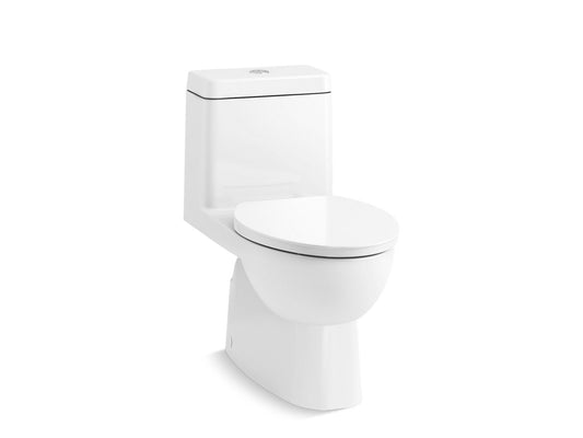 KOHLER K-3983-S-0 Reach One-Piece Compact Elongated Toilet With Skirted Trapway, Dual-Flush In White