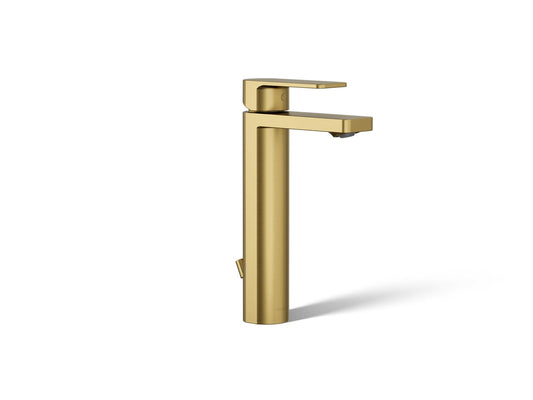 KOHLER K-23475-4N-2MB Parallel Tall Single-Handle Bathroom Sink Faucet, 0.5 Gpm In Vibrant Brushed Moderne Brass