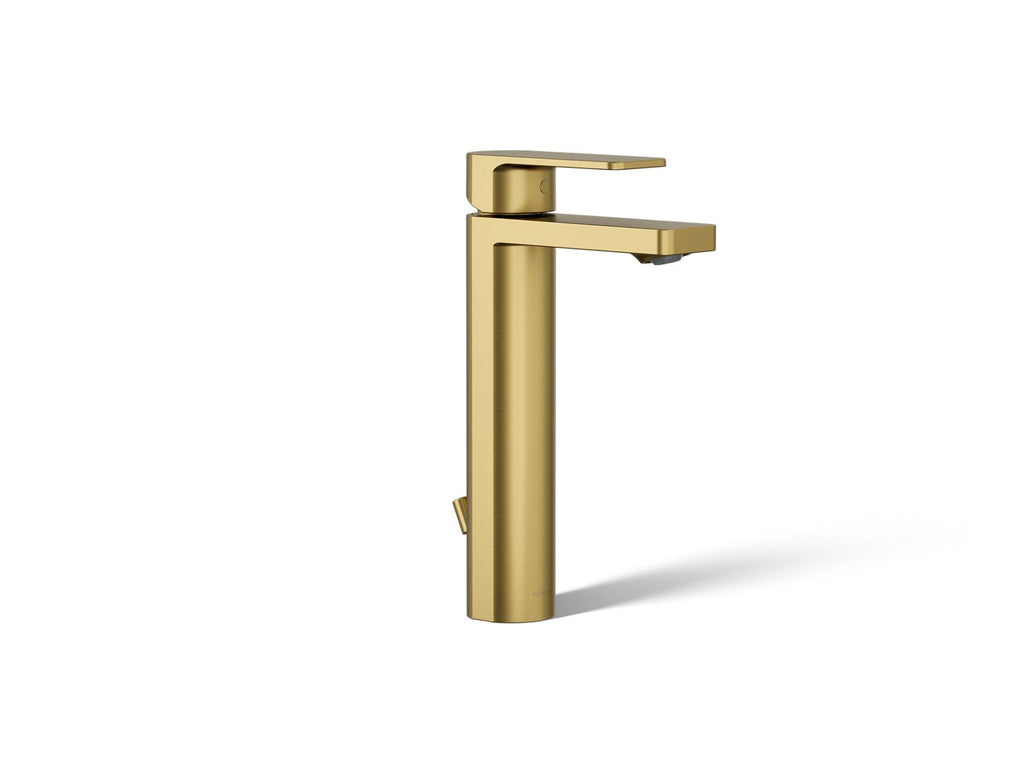 KOHLER K-23475-4-2MB Parallel Tall Single-Handle Bathroom Sink Faucet, 1.2 Gpm - Vibrant Brushed Moderne Brass