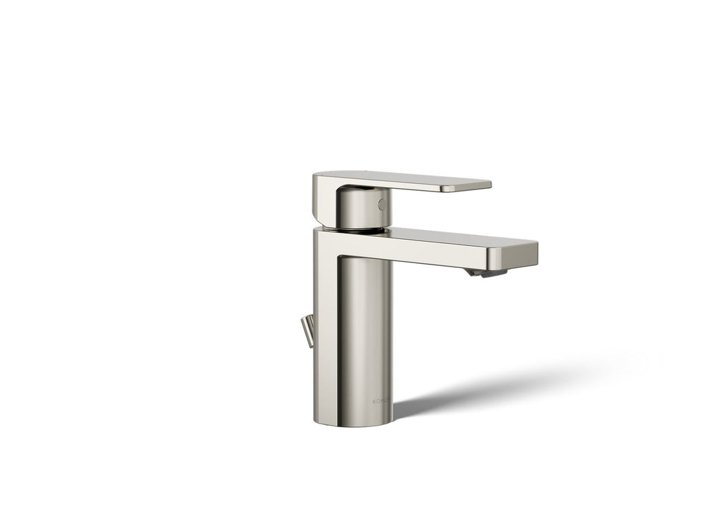 KOHLER K-23472-4-SN Parallel Single-Handle Bathroom Sink Faucet, 1.2 Gpm - Vibrant Polished Nickel