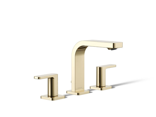 KOHLER K-23484-4-AF Parallel Widespread Bathroom Sink Faucet, 1.2 Gpm In Vibrant French Gold