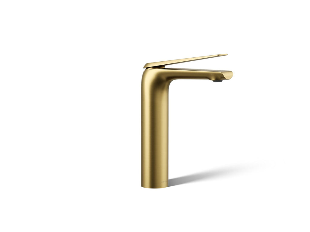 KOHLER K-97347-4-2MB Avid Tall Single-Handle Bathroom Sink Faucet, 1.2 Gpm - Vibrant Brushed Moderne Brass